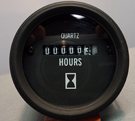 Hour meter with mechanical counter range 0 to 9999.9 hours - Front View